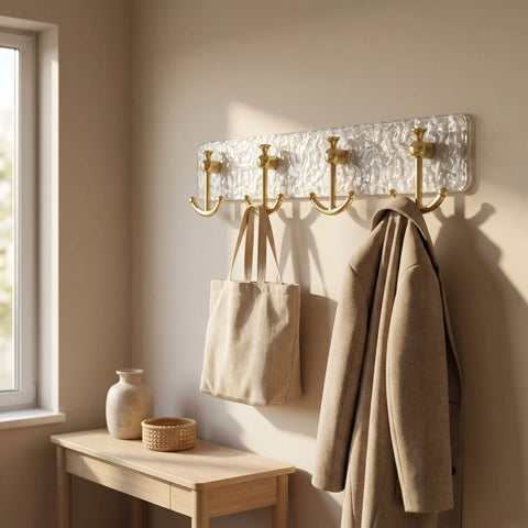 Wall Hook Rack – 4 Double Hooks