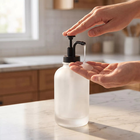 Glass Soap Dispenser – Frosted 500 ML with Strong Pump
