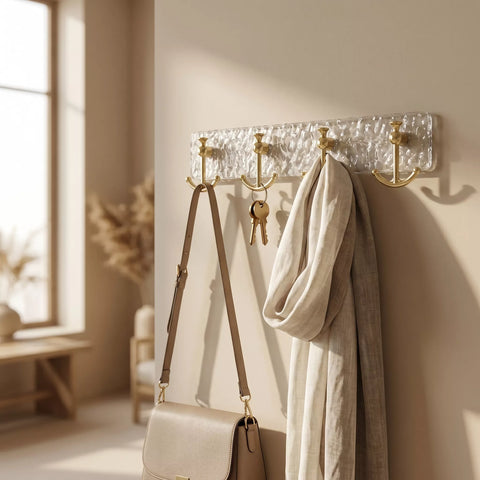 Wall Hook Rack – 4 Double Hooks