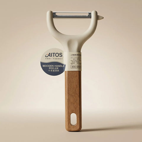Wooden Handle Vegetable Peeler with Stainless Steel Blade – AITOS