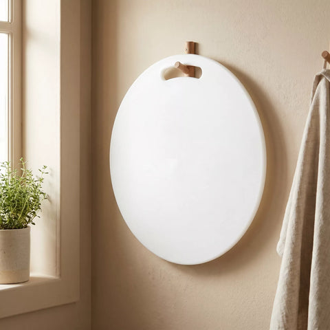 Round White Cutting Board – 35 cm Multipurpose Design