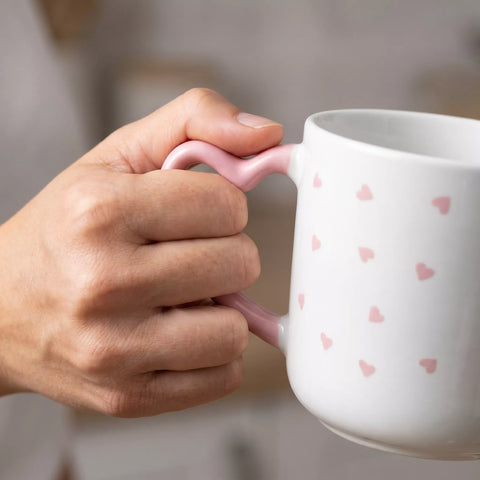 Ceramic Mug with Heart Handle – Cute Minimal Design