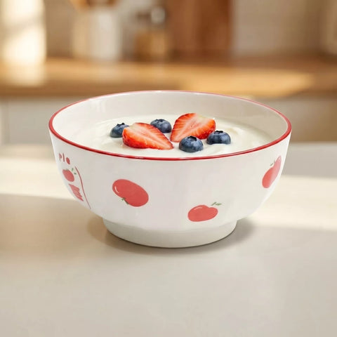 Ceramic Bowl with Apple Pattern