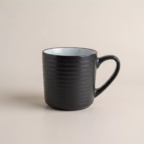 Minimal Ceramic Mug – Matte Black with Textured Finish