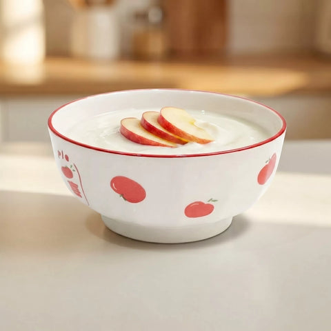 Ceramic Bowl with Apple Pattern