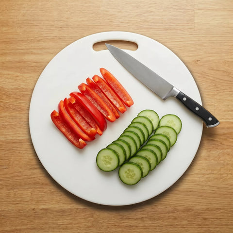Round White Cutting Board – 35 cm Multipurpose Design