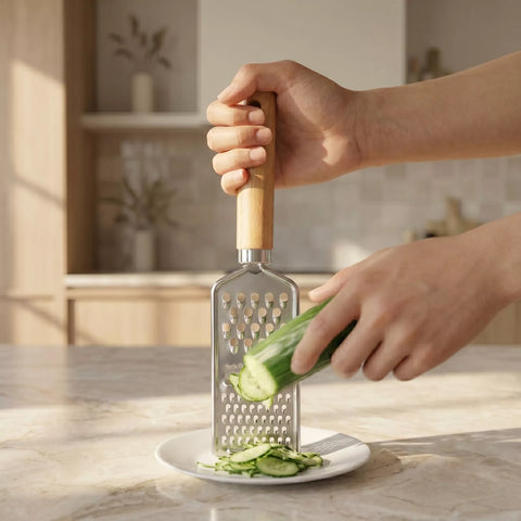 Stainless Steel Hand Grater with Wooden Handle
