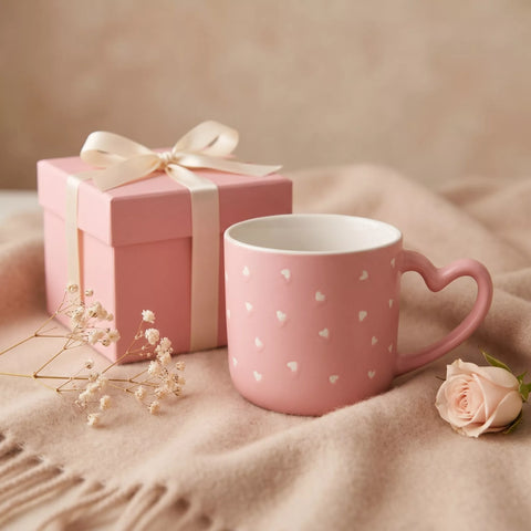 Ceramic Mug with Heart Handle – Cute Minimal Design