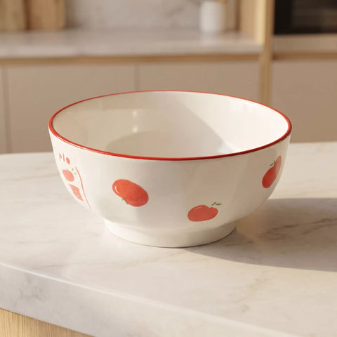 Ceramic Bowl with Apple Pattern