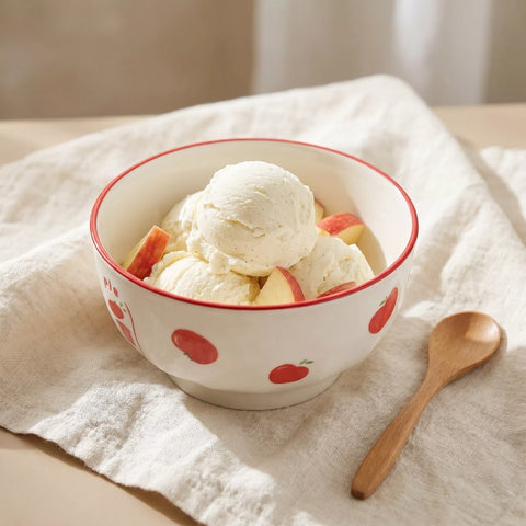 Ceramic Bowl with Apple Pattern