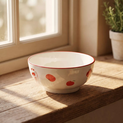 Ceramic Bowl with Apple Pattern