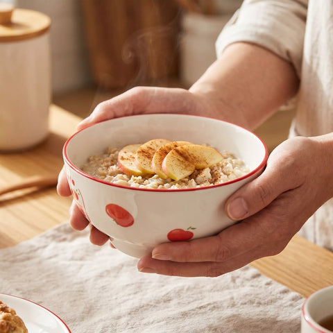 Ceramic Bowl with Apple Pattern