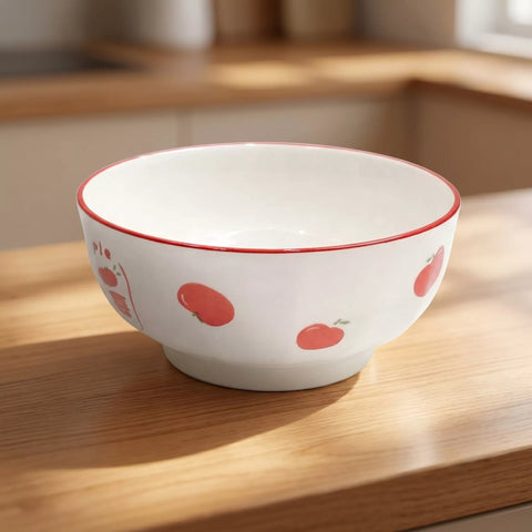 Ceramic Bowl with Apple Pattern