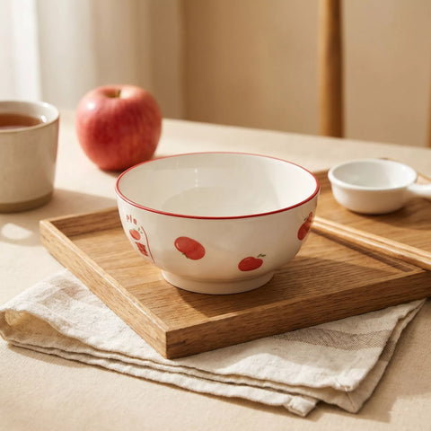 Ceramic Bowl with Apple Pattern