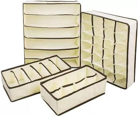 4-Piece Fabric Drawer Organizer Set