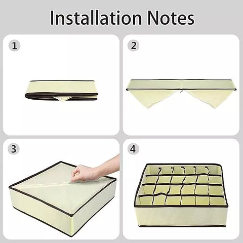 4-Piece Fabric Drawer Organizer Set