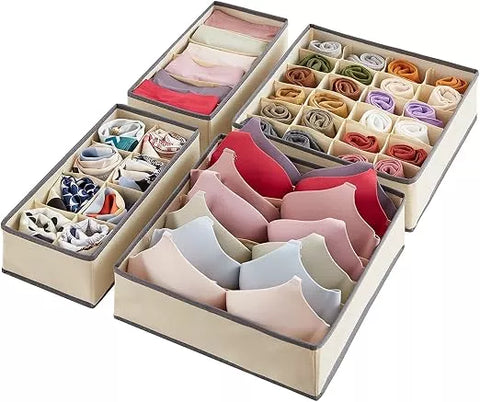 4-Piece Fabric Drawer Organizer Set