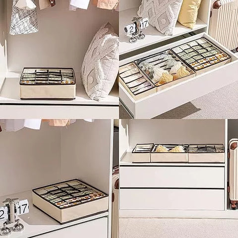 4-Piece Fabric Drawer Organizer Set