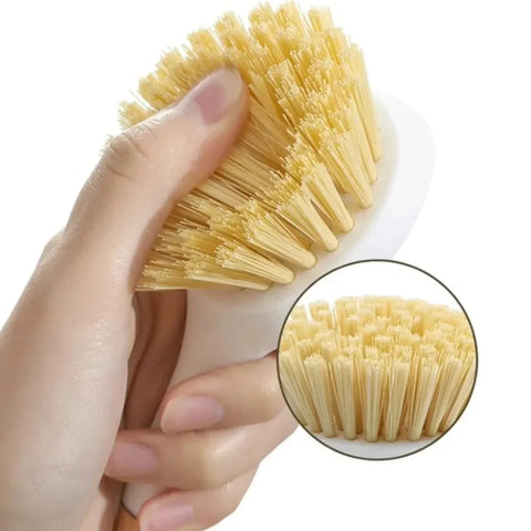 Wooden Handle Dish & Pot Brush – Strong Bristle Scrubber for Dishes, Pans & Sink