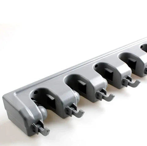 Wall-Mounted Mop & Broom Holder – Cleaning Tools Organizer with Hooks & Screws