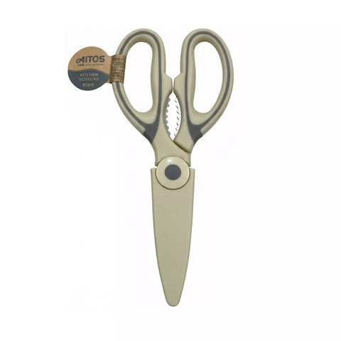 مقص مطبخ AITOS لون أزرق بتصميم مريح – AITOS kitchen scissors blue ergonomic handle