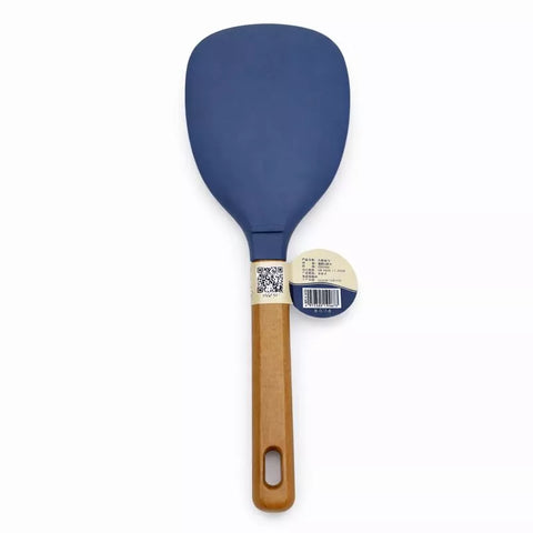 تفاصيل يد الخشب الطبيعي لمغرفة أرز سيليكون من AITOS – Natural wooden handle detail of AITOS silicone rice spoon