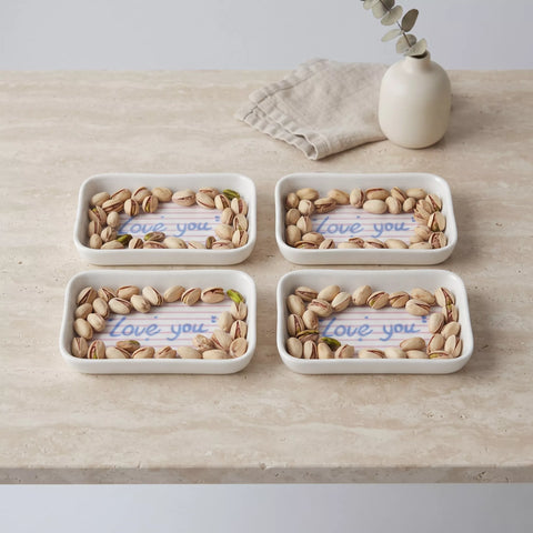 Colorful Hearts Melamine Serving Tray Set – 8 Pieces