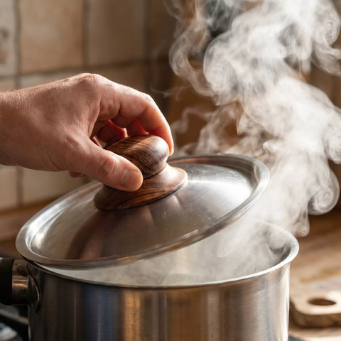 Round Pot Lid Handle – Wood Finish