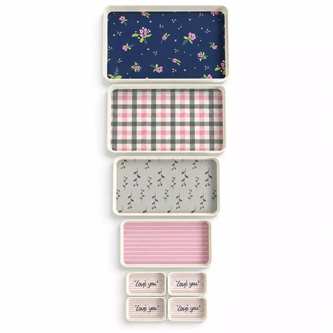 Melamine Serving Tray Set – 8 Pieces with Multiple Sizes