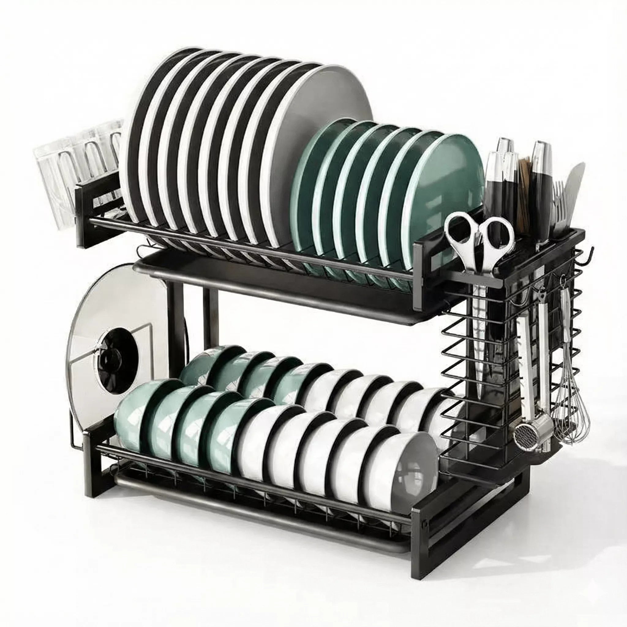 مطبقيّة أطباق 2 دور – عرض أمامي كامل يوضح التصميم والمساحة الداخلية