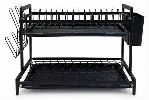 مطبقيّة أطباق 2 دور مع 6 أماكن جانبية للكوبايات – تنظيم وتجفيف فعال