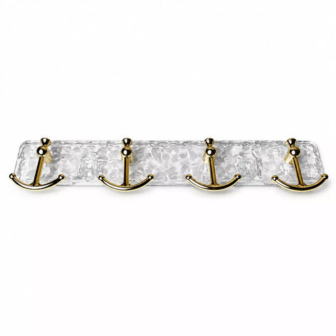 Wall Hook Rack with 4 Double Hooks