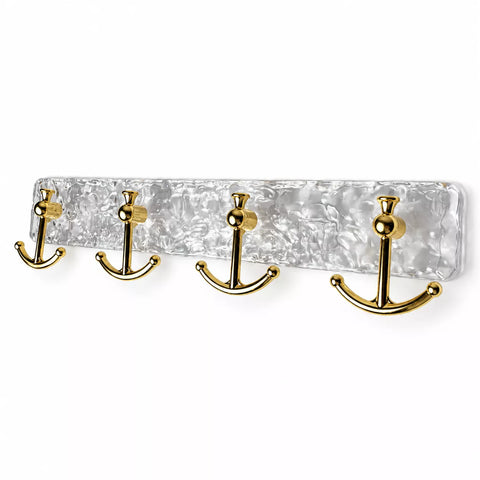 Wall Hook Rack with 4 Double Hooks