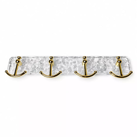 Wall Hook Rack with 4 Double Hooks