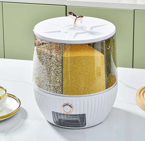غطاء موزّع الحبوب مع المقبض الديكوري الذهبي – تصميم عملي محكم الغلق