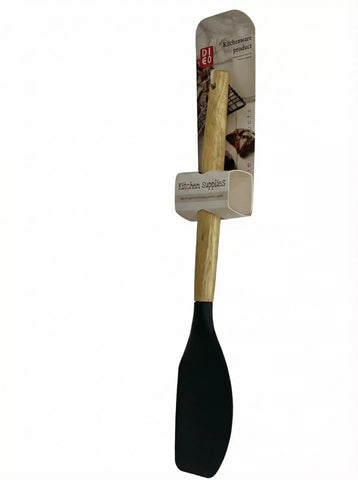 سباتولا مطبخ سيليكون مقاومة للحرارة بيد خشب – Heat Resistant Kitchen Silicone Spatula Wooden Handle