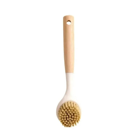 Wooden Handle Dish & Pot Brush – Strong Bristle Scrubber for Dishes, Pans & Sink