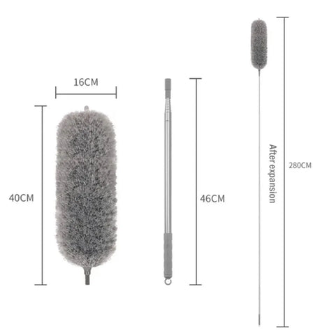 Extra Long Extendable Dust Mop – 2.8m Telescopic Cleaning Duster