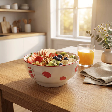 Ceramic Bowl with Apple Pattern