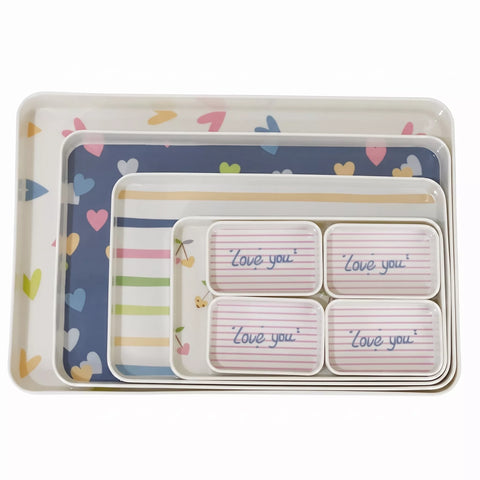 Melamine Serving Tray Set – 8 Pieces