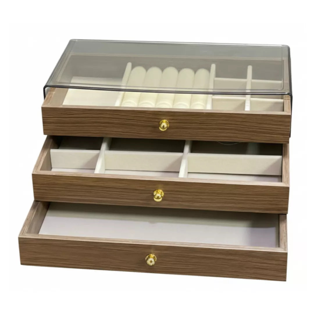 غطاء أكريليك شفاف لعرض المجوهرات بسهولة وحمايتها من الغبار – clear acrylic lid jewelry display organizer