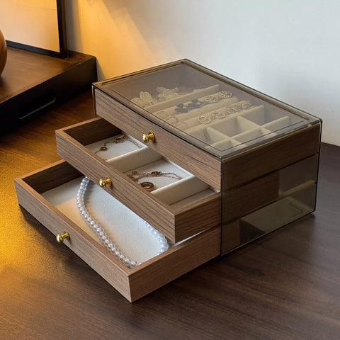 بوكس مجوهرات أنيق مناسب لطاولة الزينة وغرف النوم – elegant jewelry storage box for vanity and bedroom decor