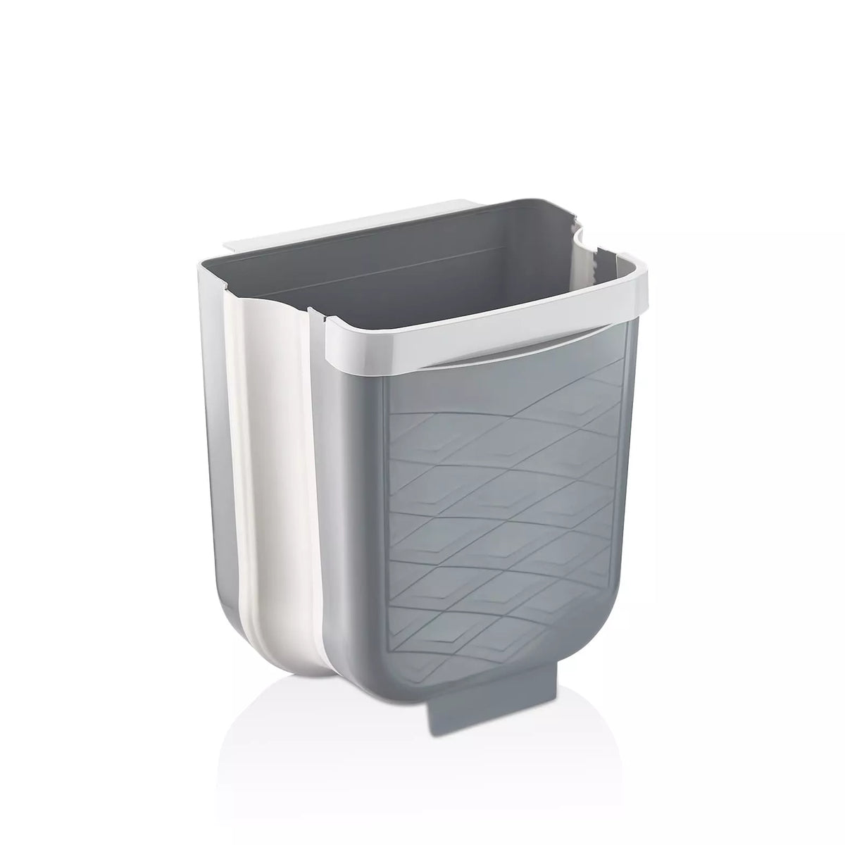 سلة قمامة مطبخ قابلة للطي لون رمادي وبيج – Collapsible kitchen dustbin grey and beige colors