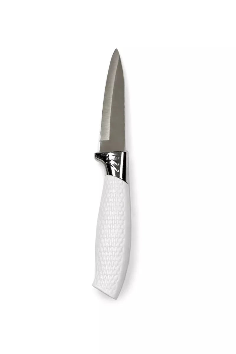 سكينة مطبخ بمقبض مريح لون أبيض – White kitchen knife with ergonomic handle by ILVIA