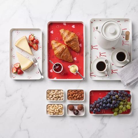 Romantic Melamine Serving Tray Set – 8 Pieces