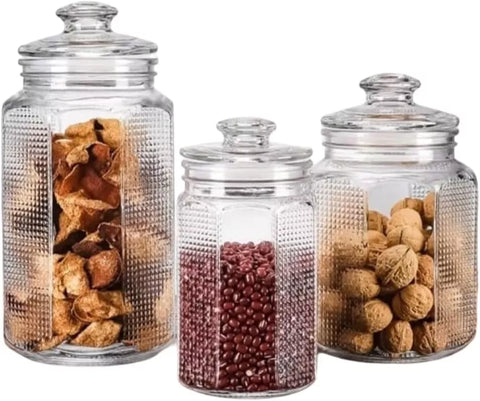 برطمان زجاج أوكتاجون 2500 مل – لقطة قريبة توضح التفاصيل والزجاج السميك