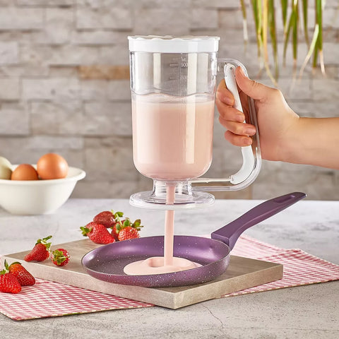 تصميم موزع عجين بان كيك بمقبض مريح للتحكم – Pancake batter dispenser with easy grip handle