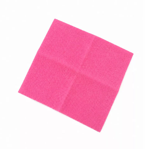 A bright pink square fabric swatch with a four-quadrant grid pattern, shown on a plain white background.