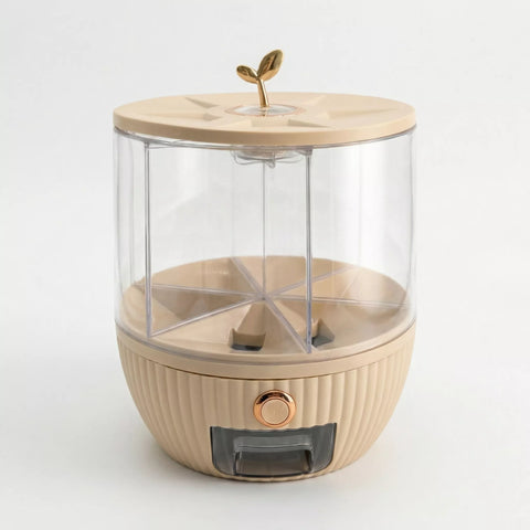 6-Grid Rotating Grain & Rice Dispenser – 22Lbs Capacity with One-Click Output