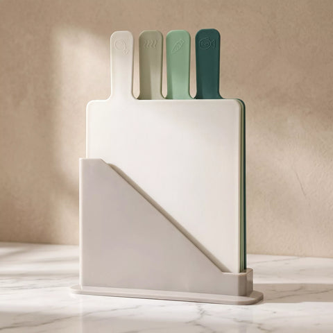 4-Piece Cutting Board Set with Holder